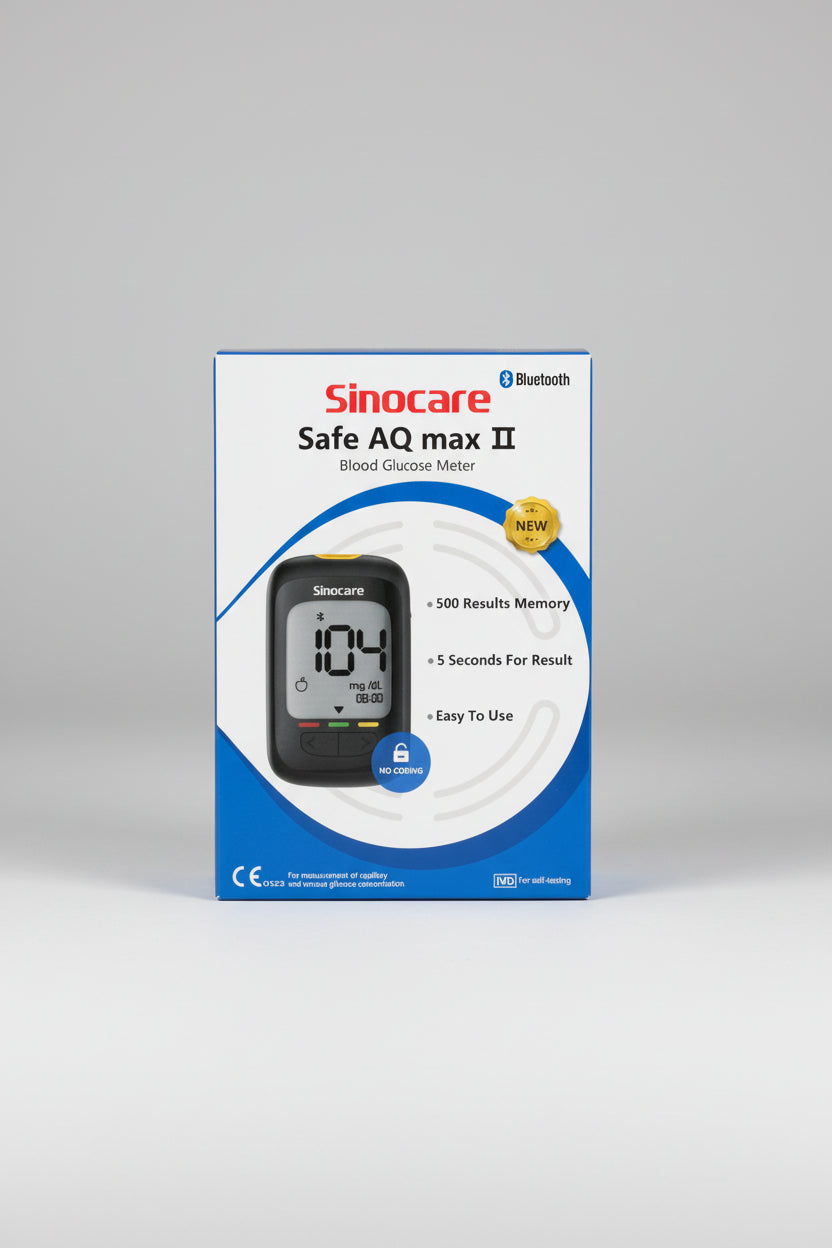 Glucómetro Sinocare Safe AQ Max II con Bluetooth
