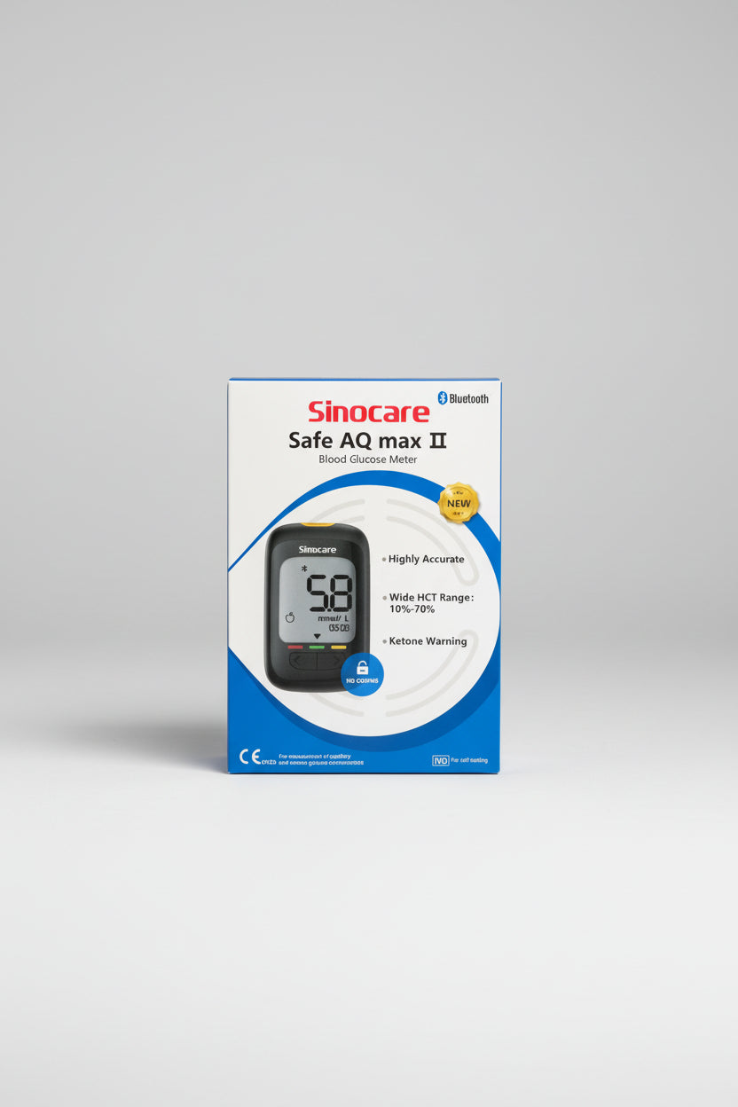 Glucómetro Sinocare Safe AQ Max II con Bluetooth