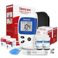sinocare Medidor Glucosa en Sangre,100 x Kit Prueba Glucosa en Sangre Glucometro Tiras Prueba Dispositivo de Punción, Resultado de Prueba Exacto (Safe-Accu2)