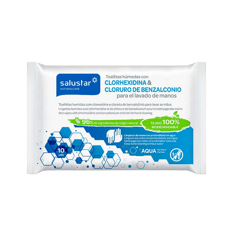 Toallitas lavado de manos con clorhexidina 10 unidades - Salustar