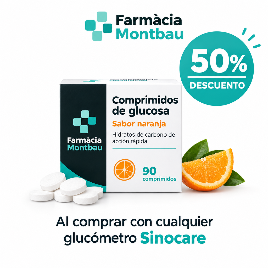 Comprimidos de glucosa sabor naranja · 90 comprimidos