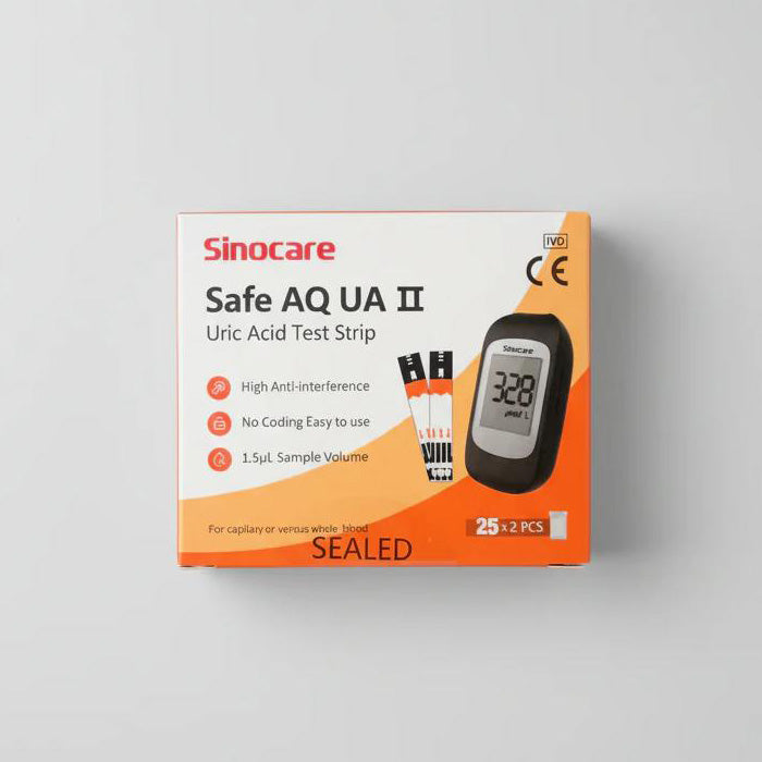 Sinocare Safe AQ UA II – Tiras reactivas para ácido úrico
